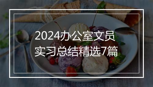 2024办公室文员实习总结精选7篇