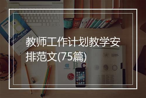 教师工作计划教学安排范文(75篇)