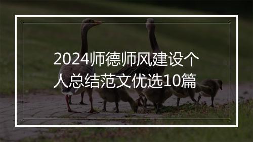 2024师德师风建设个人总结范文优选10篇