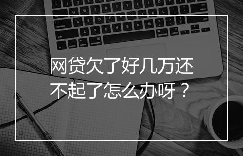 网贷欠了好几万还不起了怎么办呀？