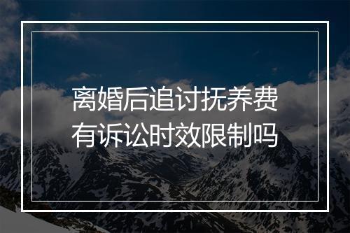 离婚后追讨抚养费有诉讼时效限制吗
