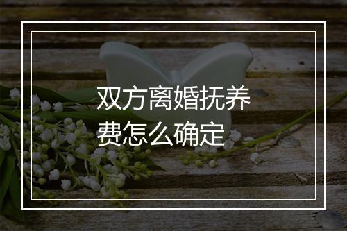 双方离婚抚养费怎么确定