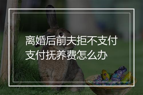 离婚后前夫拒不支付支付抚养费怎么办