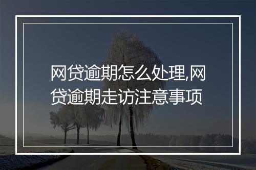 网贷逾期怎么处理,网贷逾期走访注意事项