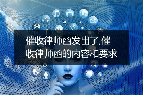 催收律师函发出了,催收律师函的内容和要求