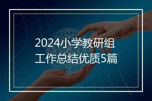 2024小学教研组工作总结优质5篇
