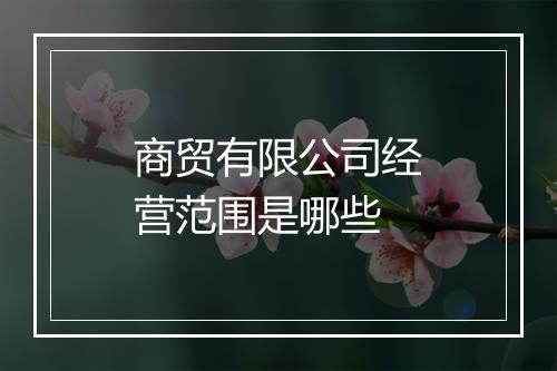 商贸有限公司经营范围是哪些