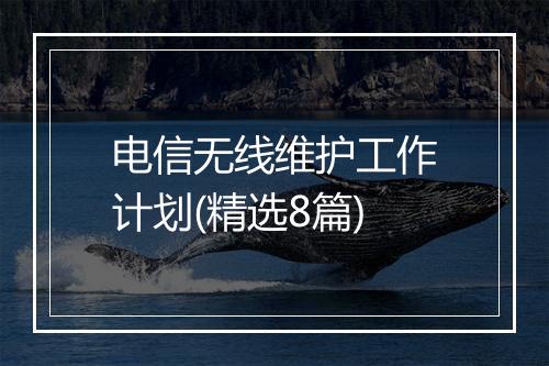 电信无线维护工作计划(精选8篇)