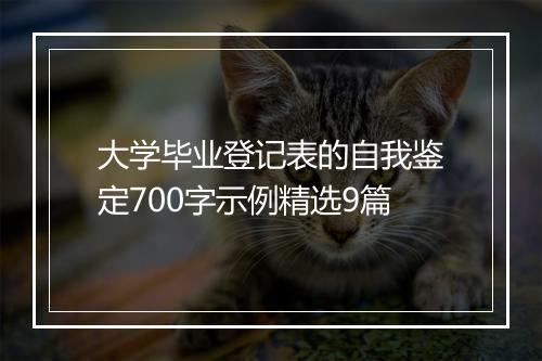 大学毕业登记表的自我鉴定700字示例精选9篇