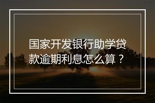 国家开发银行助学贷款逾期利息怎么算？