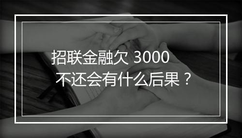 招联金融欠 3000 不还会有什么后果？