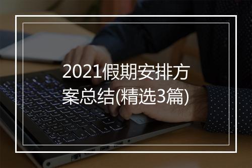 2021假期安排方案总结(精选3篇)