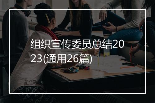 组织宣传委员总结2023(通用26篇)