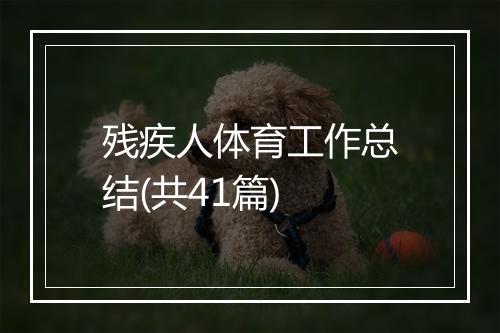 残疾人体育工作总结(共41篇)