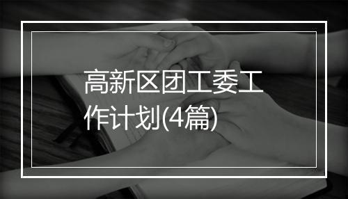 高新区团工委工作计划(4篇)