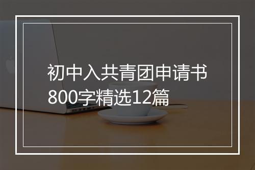 初中入共青团申请书800字精选12篇