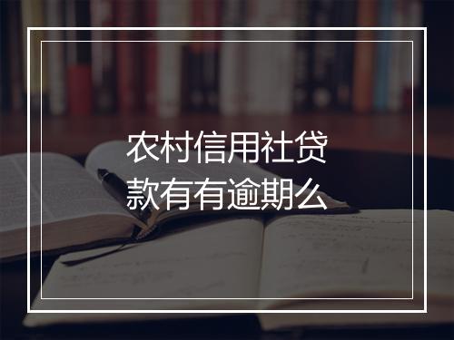 农村信用社贷款有有逾期么