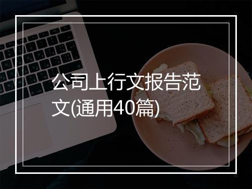 公司上行文报告范文(通用40篇)