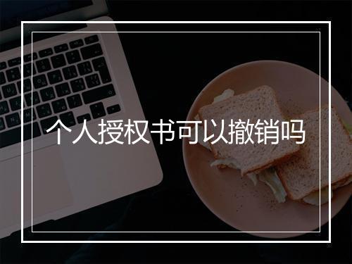 个人授权书可以撤销吗