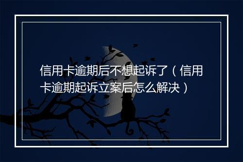信用卡逾期后不想起诉了（信用卡逾期起诉立案后怎么解决）