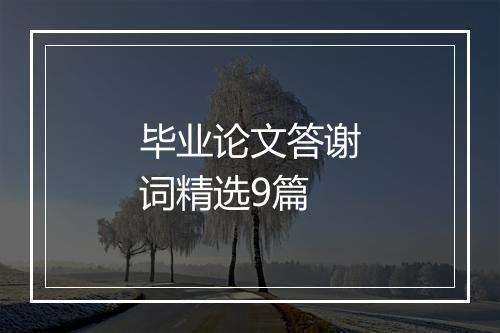 毕业论文答谢词精选9篇