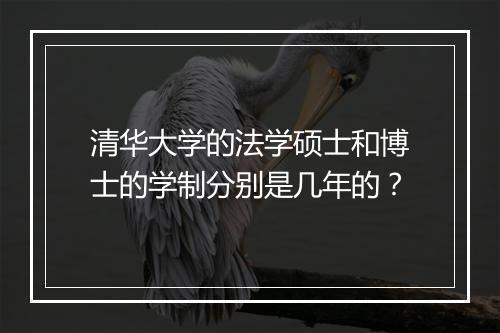 清华大学的法学硕士和博士的学制分别是几年的？