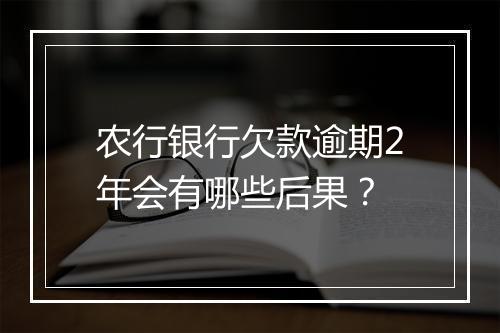农行银行欠款逾期2年会有哪些后果？