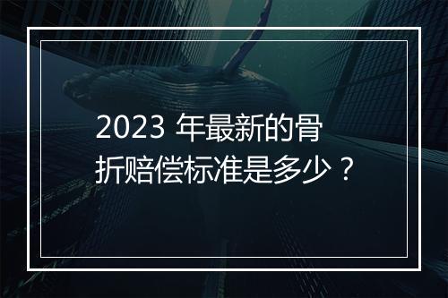 2023 年最新的骨折赔偿标准是多少？