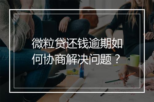 微粒贷还钱逾期如何协商解决问题？