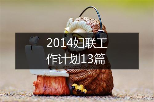 2014妇联工作计划13篇