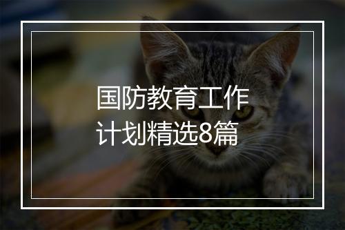国防教育工作计划精选8篇