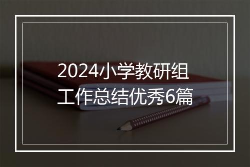 2024小学教研组工作总结优秀6篇