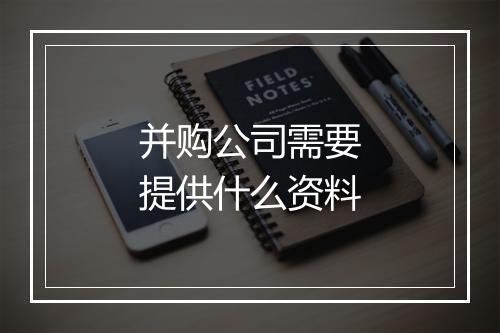 并购公司需要提供什么资料
