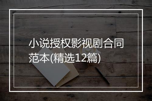 小说授权影视剧合同范本(精选12篇)