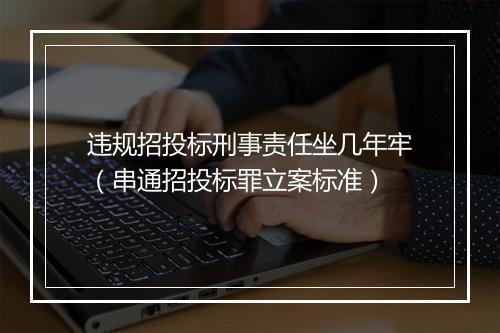 违规招投标刑事责任坐几年牢（串通招投标罪立案标准）
