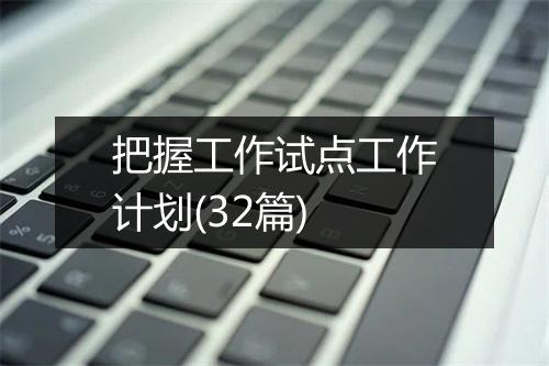 把握工作试点工作计划(32篇)