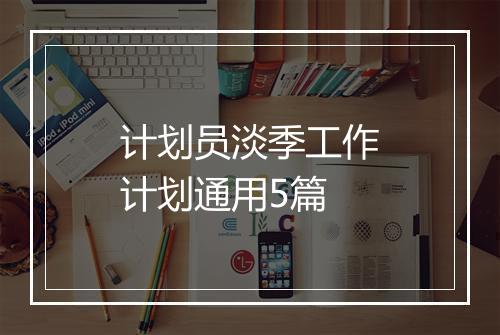 计划员淡季工作计划通用5篇
