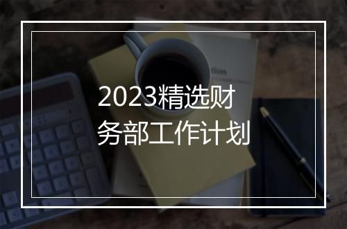 2023精选财务部工作计划