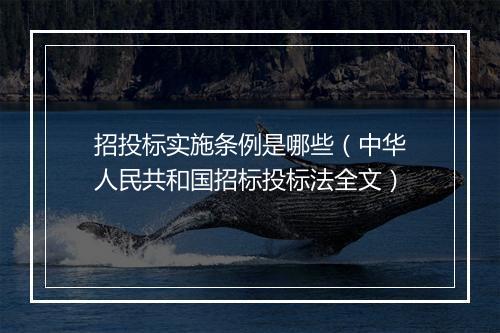 招投标实施条例是哪些（中华人民共和国招标投标法全文）