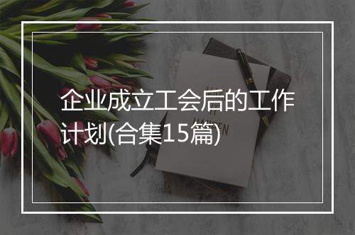 企业成立工会后的工作计划(合集15篇)