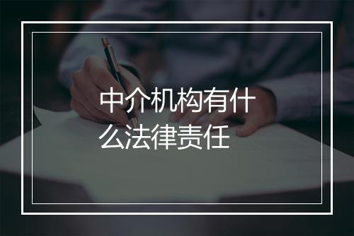 中介机构有什么法律责任
