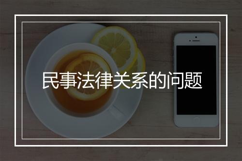 民事法律关系的问题