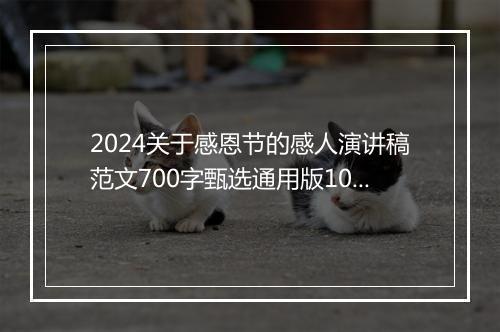 2024关于感恩节的感人演讲稿范文700字甄选通用版10篇