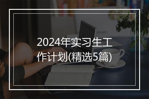 2024年实习生工作计划(精选5篇)