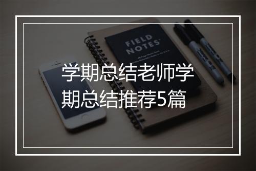 学期总结老师学期总结推荐5篇