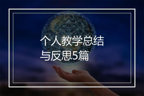 个人教学总结与反思5篇