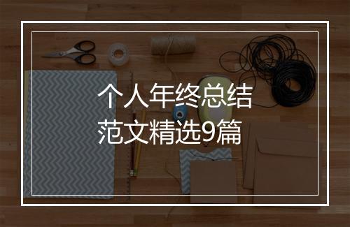 个人年终总结范文精选9篇