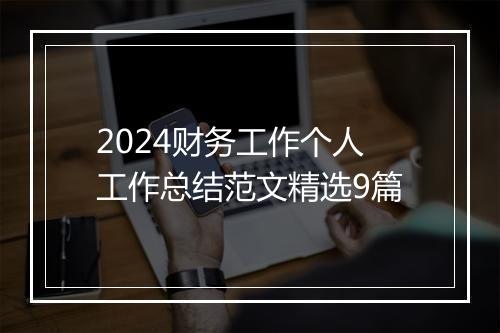 2024财务工作个人工作总结范文精选9篇