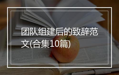 团队组建后的致辞范文(合集10篇)