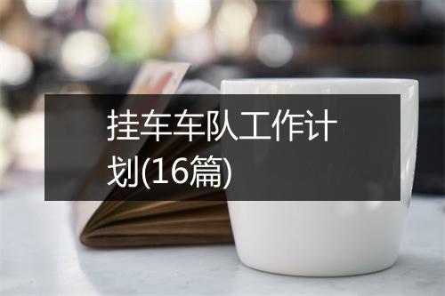 挂车车队工作计划(16篇)